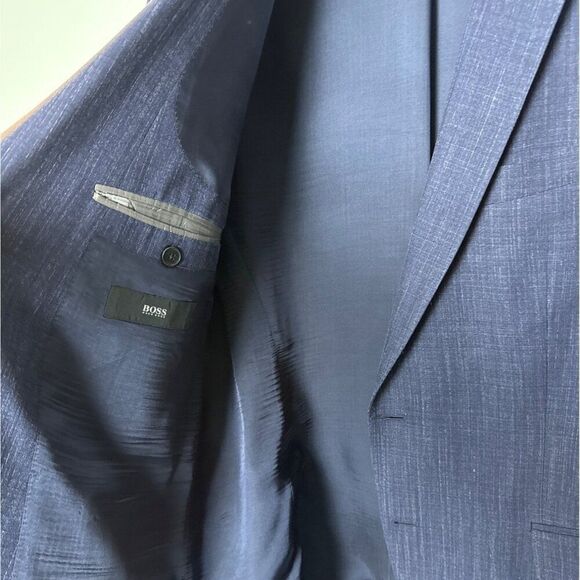 Hugo Boss Men's Blazer Made In Romania Silk Linen Wool Blend Navy Size 40R - Picture 10 of 11